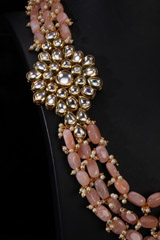 Peach Multi String Necklace SetIMG_0875