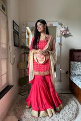 Red Embroidered Sharara Set1