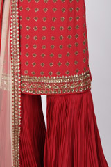 Red Embroidered Sharara SetIMG_9466