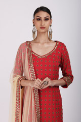 Red Embroidered Sharara SetIMG_9480