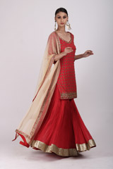 Red Embroidered Sharara SetIMG_9481