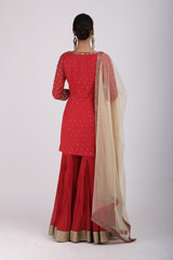 Red Embroidered Sharara SetIMG_9483