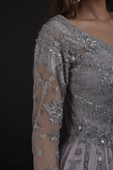 Grey Embroidered Gown_SUB8627