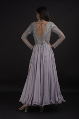 Grey Embroidered Gown_SUB8634