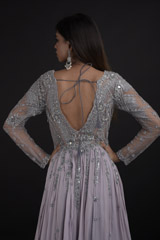 Grey Embroidered Gown_SUB8635
