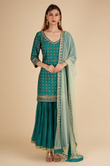 Peacock Green Gharara SetDSC01687