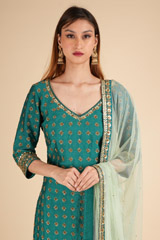 Peacock Green Gharara SetDSC01689
