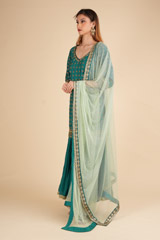Peacock Green Gharara SetDSC01690