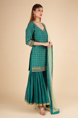 Peacock Green Gharara SetDSC01691
