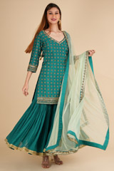 Peacock Green Gharara SetDSC01694