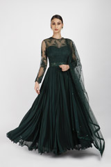 Green Anarkali Gown