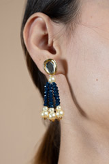 Navy Blue and Pearl Necklace SetDSC09173