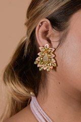 Pink and Red Kundan Necklace_DTR3620