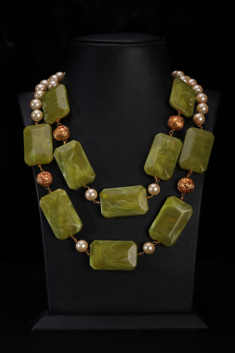 Pearl And Stone Necklace