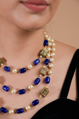 Blue and pearl Neckline_DTR3525