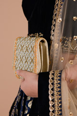 Grey Embellished Clutch_DTR3477