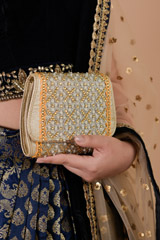 Grey Embellished Clutch_DTR3478