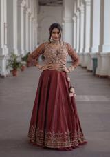 Maroon Embellished Lehenga