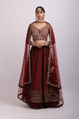 Maroon Embellished LehengaIMG_8877