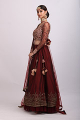 Maroon Embellished LehengaIMG_8882