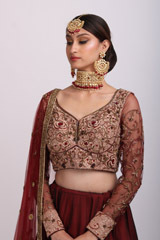 Maroon Embellished LehengaIMG_8884