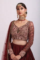 Maroon Embellished LehengaIMG_8885
