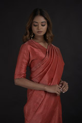 Red Dotted Zari Saree_DTR0248