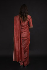 Red Dotted Zari Saree_DTR0253