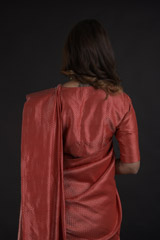 Red Dotted Zari Saree_DTR0254