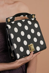 White And  Black Polka Dots Handbag_DTR3897