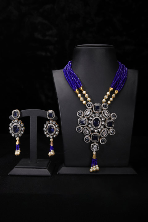 Zircon and Kundan Necklace Set