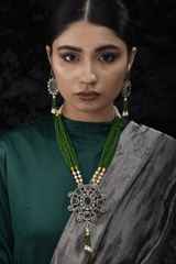 Zircon And Kundan Necklace Set_SUB1393