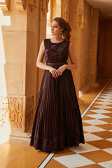 Wine Embellished Gown