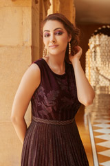 Wine Embellished Gown2