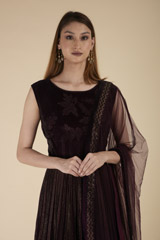 Wine Embellished Gown_DTR2303