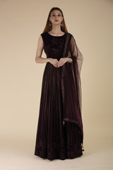 Wine Embellished Gown_DTR2309