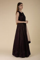 Wine Embellished Gown_DTR2310