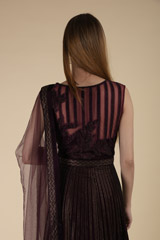 Wine Embellished Gown_DTR2314