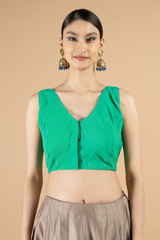 Green Sleeveless BlouseDSC08549