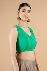 Green Sleeveless BlouseDSC08551