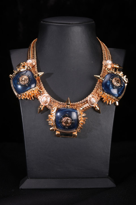 Gold And Blue Necklace