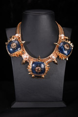 Gold And Blue Necklace