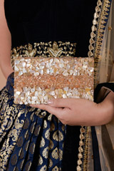 Peach Mother Of Pearl Clutch