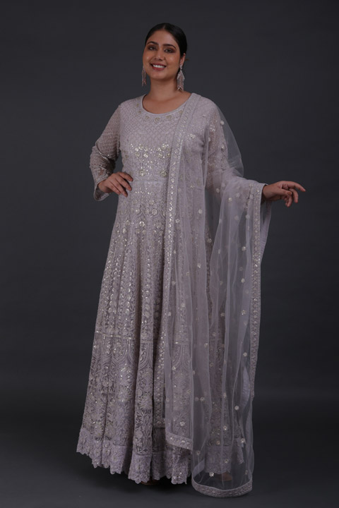 Lavender Lucknowi Sequins Gown