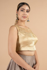 Golden Sleeveless BlouseDSC07443