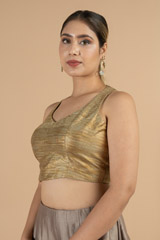 Sleeveless Golden  BlouseDSC07188