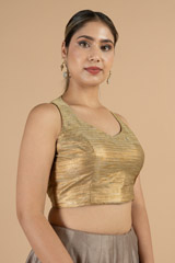 Sleeveless Golden  BlouseDSC07189