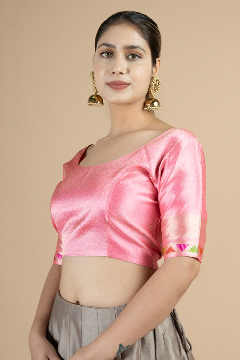 Pink Brocade Blouse