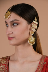Kundan And Pearl Chandbali Set_DTR3907