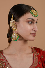 Chandbali Gold and Green Set_DTR3328